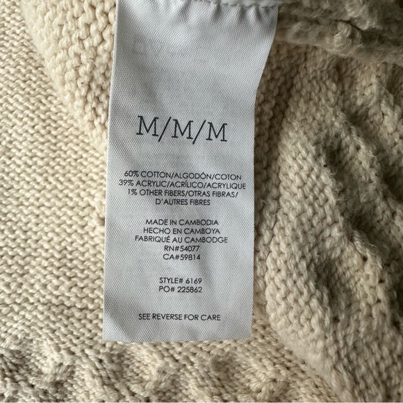 CABI 6169 Retro Neutral Ivory Knit Cardigan Sweater Women’s Size Medium - Picture 11 of 12